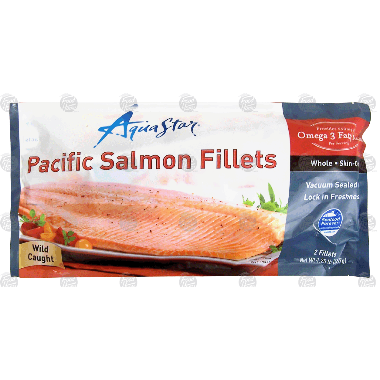 Aqua Star pacific salmon fillets, wild caught, whole, skin-on, 1.25lb