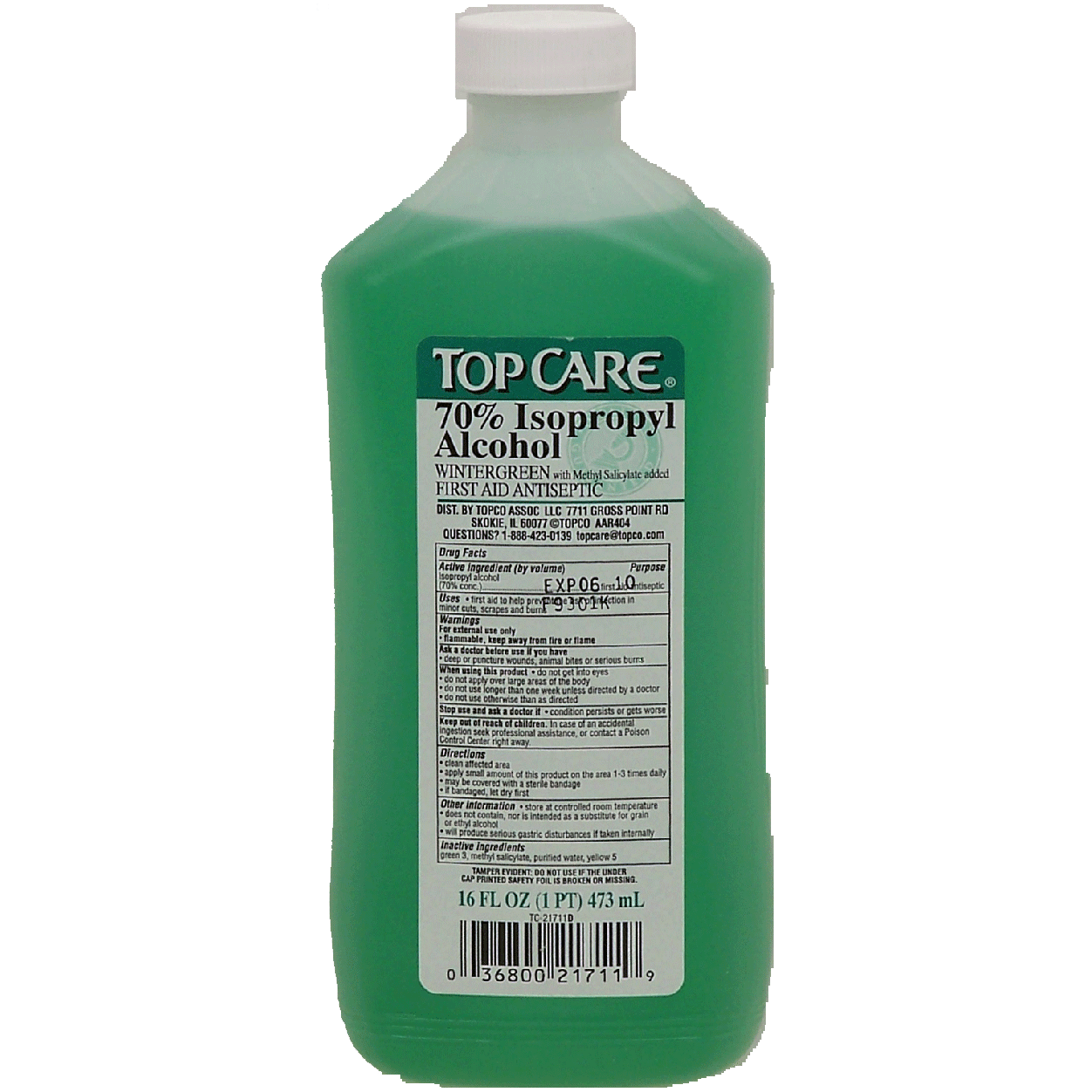 Top Care Percent Isopropyl Alcohol First Aid Antiseptic Wi Fl Oz