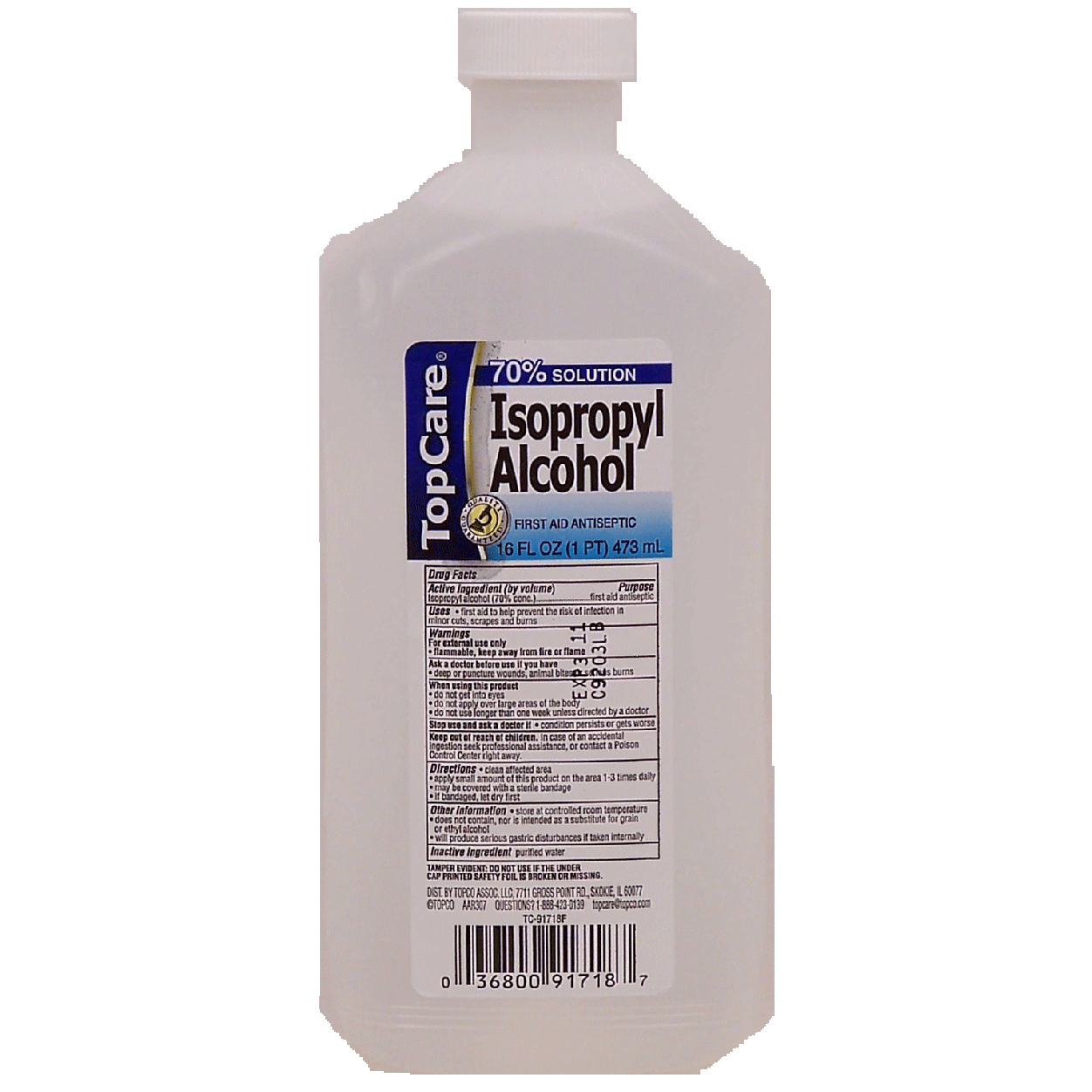 Top Care Isopropyl Alcohol 70 Percent Solution First Aid Ant16fl Oz