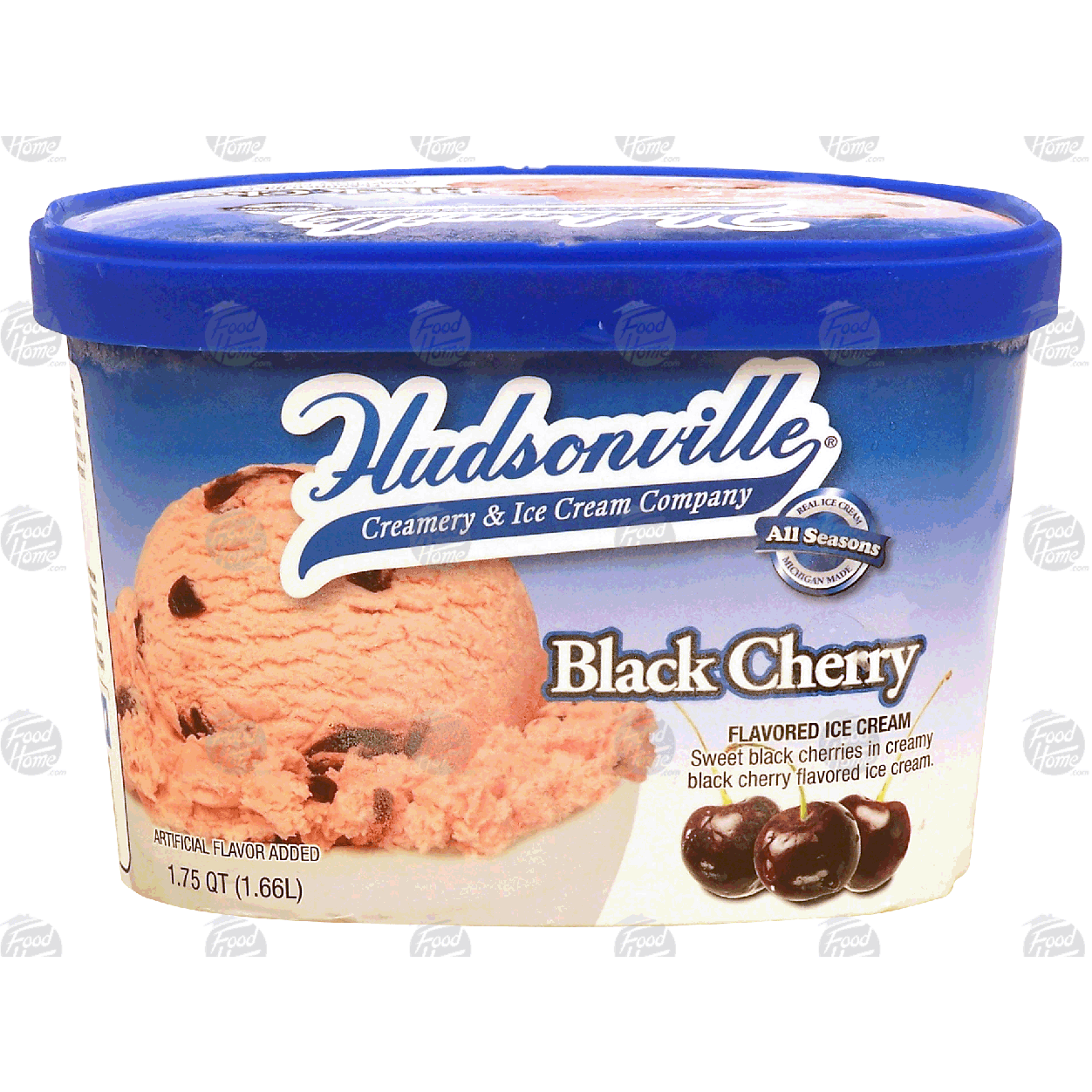Hudsonville Black Cherry Flavored Ice Cream 175 Qt Ice Cream Fruit Flavor Bars Frozen 1617