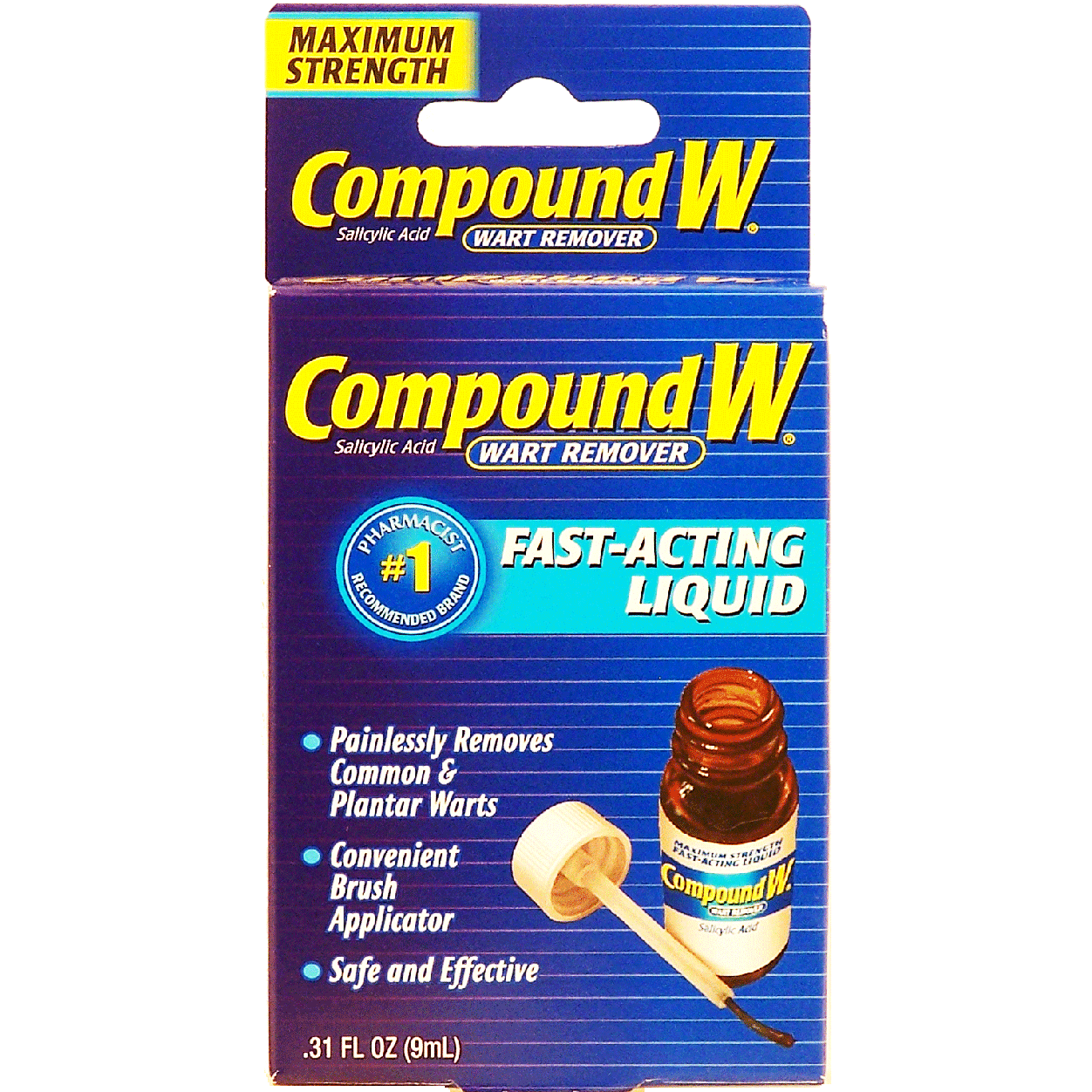 Compound W Wart Remover Salicylic Acid Fast Acting Liquid 031fl Oz First Aid Drugstore