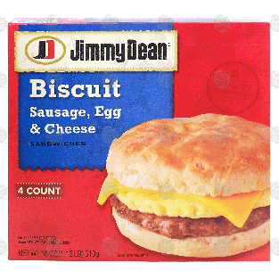 Jimmy Dean biscuit sandwiches with sausage,egg & cheese, 4-count18-oz ...